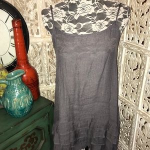 New Easel Ash Gray Slip Dress Extender Ruffled Hem